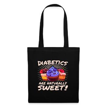 Diabetics Naturally Sweet Diabetes Awareness Tees - Sac en tissu - noir - Devant