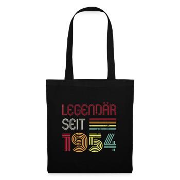 Legendär Seit 1954 Jahr Retro 54er Jahrgang - Stoffbeutel - Schwarz - Vorne