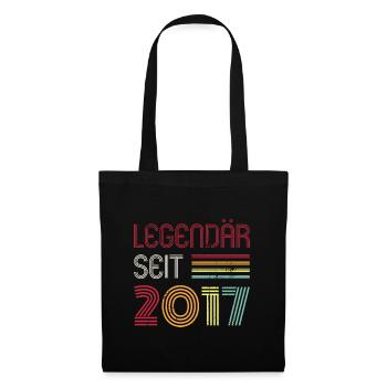Legendär Seit 2017 Jahr Retro 17er Jahrgang - Stoffbeutel - Schwarz - Vorne