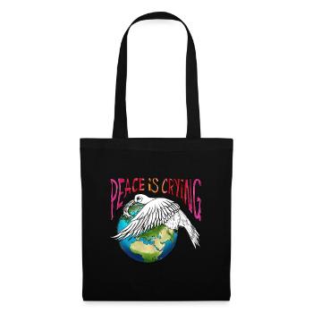 La colombe de la paix pleure et tient la terre - Sac en tissu - noir - Devant
