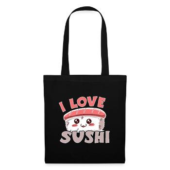 Kawaii Japanese Food Salmon Salmon Sushi Roll - Sac en tissu - noir - Devant