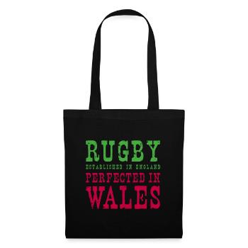 Rugby Perfected In Wales Rugby - Stoffbeutel - Schwarz - Vorne