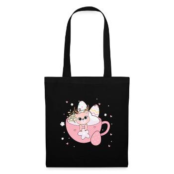 BOW Ostern Chibi Cup 01 - Stoffbeutel - Schwarz - Vorne