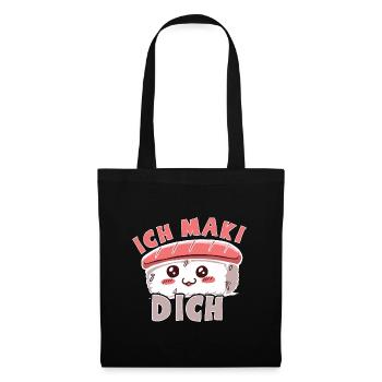 Kawaii Japanese Food Salmon Salmon Sushi Roll - Tote Bag - black - Front