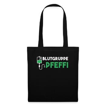 Blutgruppe Pfeffi Geschenk - Stoffbeutel - Schwarz - Vorne