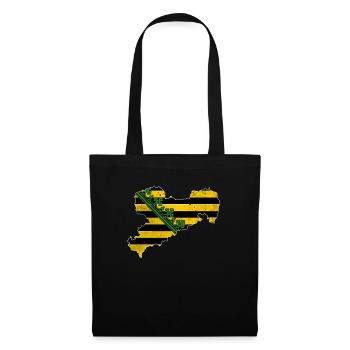 Motif logo carte de Saxe - Sac en tissu - noir - Devant