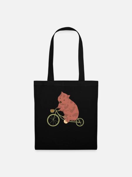 Biking Wombat - Tote Bag - black