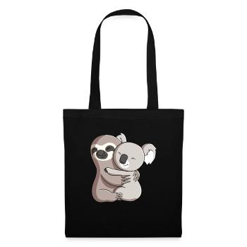 Paresseux et koala étreinte - Sac en tissu - noir - Devant