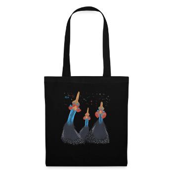 Trio pintades - Sac en tissu - noir - Devant