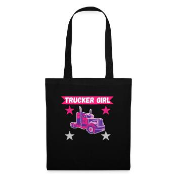LKW Fahrerin Truckerin LKW Frau Girl Trucker Girl - Stoffbeutel - Schwarz - Vorne