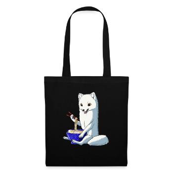 Japanischer Schneefuchs Ramen Nudeln Polarfuchs - Stoffbeutel - Schwarz - Vorne
