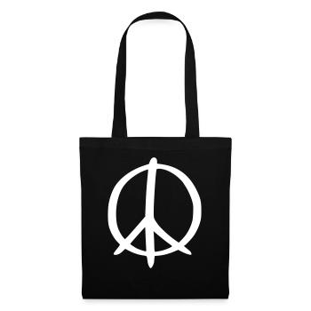 Signe de la Paix Dessin de la Paix Croquis blanc - Sac en tissu - noir - Devant