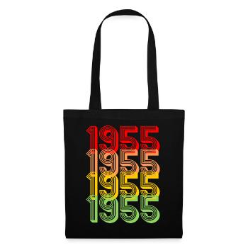 1955 Retro 70. Geburtstag Geschenk Jahrgang 1955 - Stoffbeutel - Schwarz - Vorne
