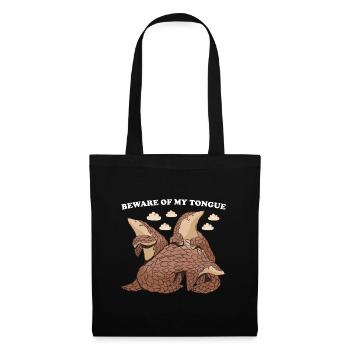 Beware Of My Tongue Pangolin - Stoffbeutel - Schwarz - Vorne