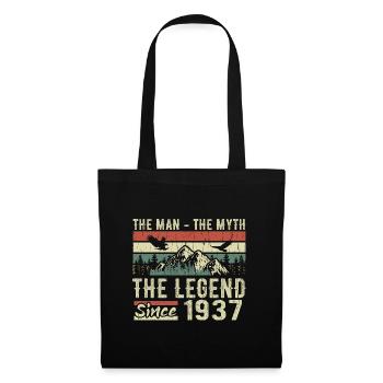Retro 1937 Vintage - 1937 Geburtstagsgeschenk - Stoffbeutel - Schwarz - Vorne