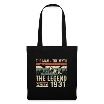Retro 1931 Vintage - 1931 Geburtstagsgeschenk - Stoffbeutel - Schwarz - Vorne