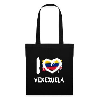 I love Venezuela / Ich Liebe Venezuela Land Länder - Stoffbeutel - Schwarz - Vorne