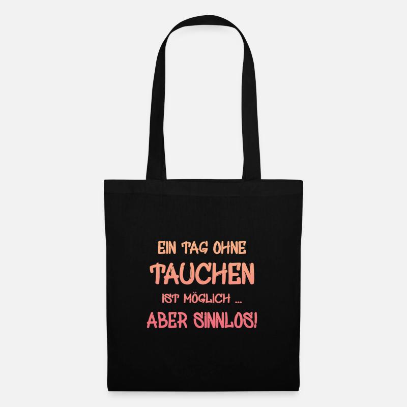 Tauchen Diving Taucher - Stoffbeutel - Schwarz
