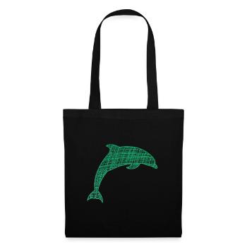 Delfin Tümmler Ozean Geschenk - Stoffbeutel - Schwarz - Vorne
