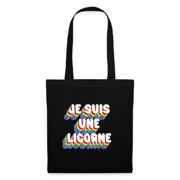 JE SUIS UNE LICORNE - Sac en tissu - noir - Devant