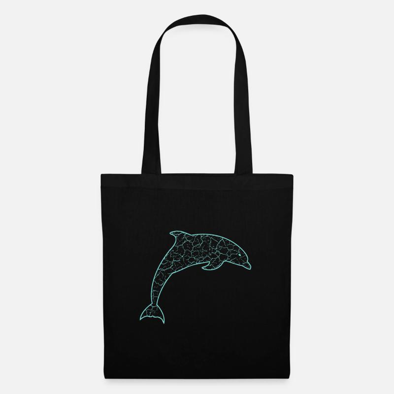 Delfin - Stoffbeutel - Schwarz