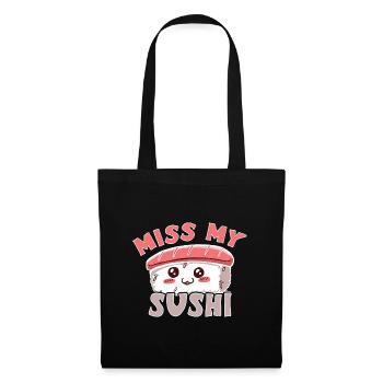 Kawaii Japanese Food Salmon Salmon Sushi Roll - Sac en tissu - noir - Devant