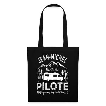 Jean Michel véritable pilote camping car Humour - Sac en tissu - noir - Devant