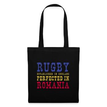 Rugby Perfected In Romania Rugby - Stoffbeutel - Schwarz - Vorne