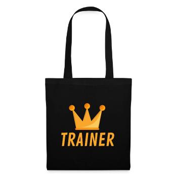 TRAINER fußball sport gym fitness geschenk spruch - Stoffbeutel - Schwarz - Vorne