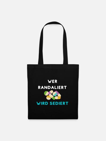 altenpfleger pflegerin randaliert sediert geschenk - Stoffbeutel - Schwarz
