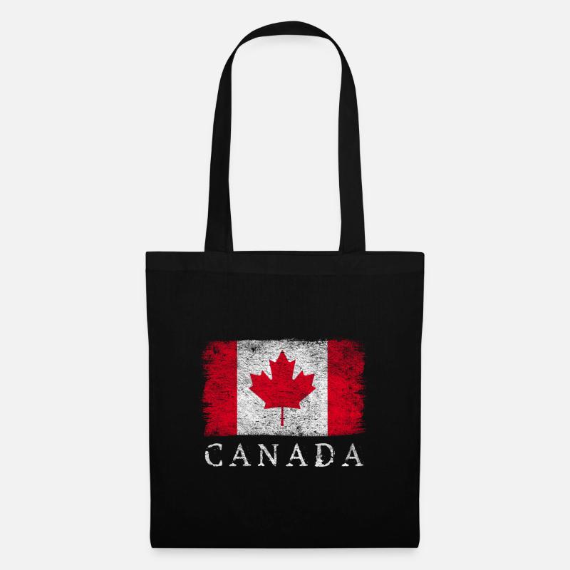 Drapeau canadien Du Canada Drapeau canadien - Sac en tissu - noir