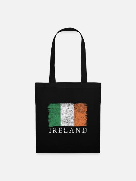 Irland Irische Flagge Irlandflagge - Stoffbeutel - Schwarz