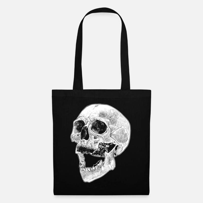 Skull skull bones Gothic - Tote Bag - black