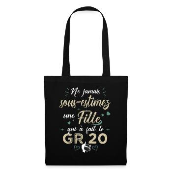 une fille qui a fait le GR 20 femme randonné corse - Sac en tissu - noir - Devant