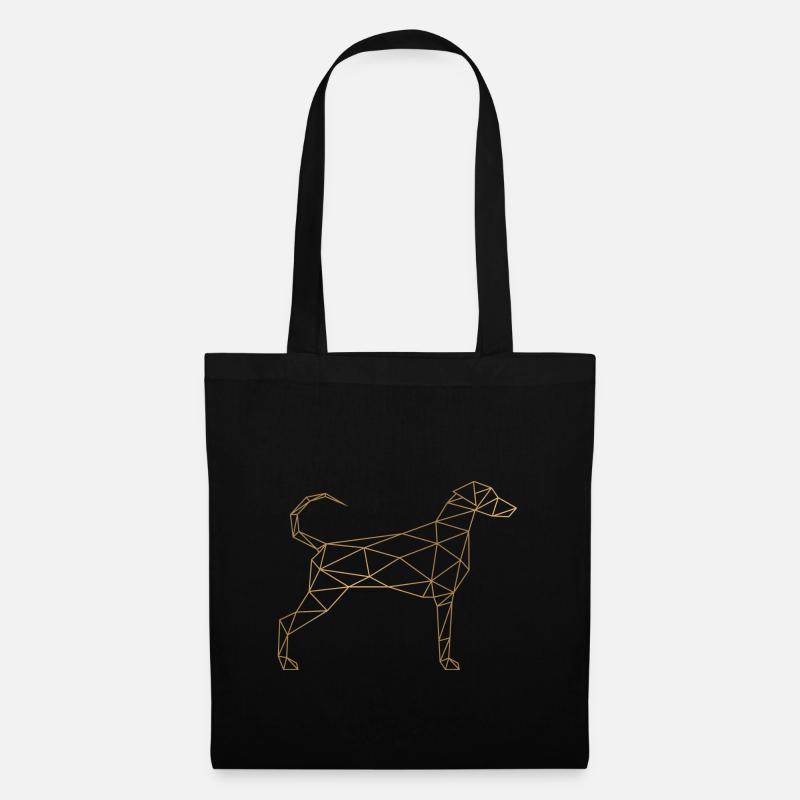 Geometric Doberman - Geometrischer Dobermann gold - Stoffbeutel - Schwarz