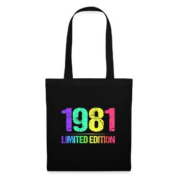 1981 Limited Edition Jahrgang 81er Retro Jahrgang - Stoffbeutel - Schwarz - Vorne