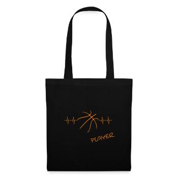 Basketball, Player, heartbeat, Streetball - Stoffbeutel - Schwarz - Vorne