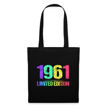 1961 Limited Edition Jahrgang 61er Retro Jahrgang - Stoffbeutel - Schwarz - Vorne