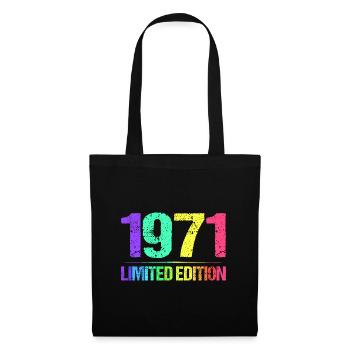 1971 Limited Edition Jahrgang 71er Retro Jahrgang - Stoffbeutel - Schwarz - Vorne