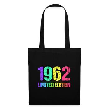 1962 Limited Edition Jahrgang 62er Retro Jahrgang - Stoffbeutel - Schwarz - Vorne