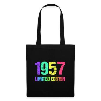 1957 Limited Edition Jahrgang 57er Retro Jahrgang - Stoffbeutel - Schwarz - Vorne