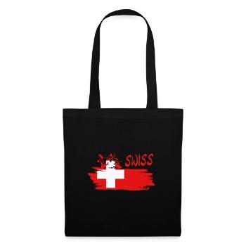 Swiss Schweiz - Stoffbeutel - Schwarz - Vorne