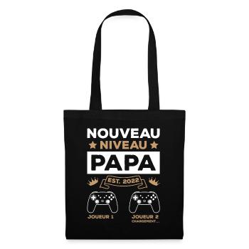 Originale Cadeau Futur Papa Geek - Sac en tissu - noir - Devant