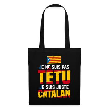 Catalan humour Espagne têtu phrase drôle Catalogne - Sac en tissu - noir - Devant