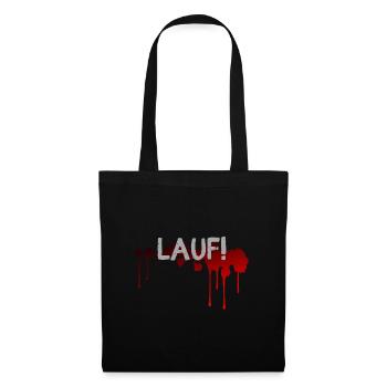 lauf renn halloween spruch geschenk idee - Stoffbeutel - Schwarz - Vorne