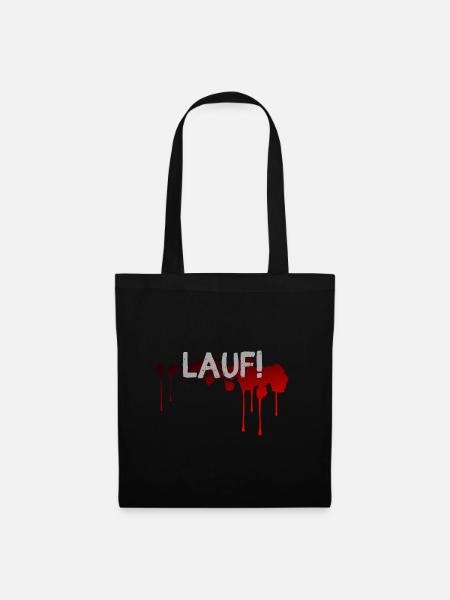 lauf renn halloween spruch geschenk idee - Stoffbeutel - Schwarz