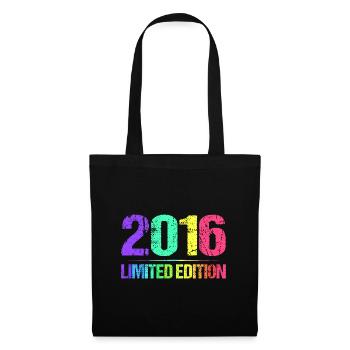 2016 Limited Edition Jahrgang 16er Retro Jahrgang - Stoffbeutel - Schwarz - Vorne