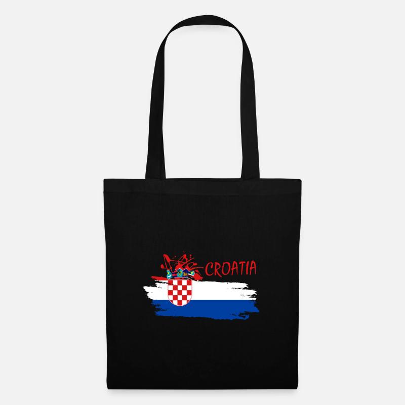 Croatia - Stoffbeutel - Schwarz