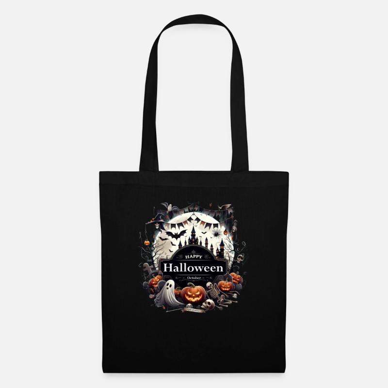 Frohes Halloween03 - Stoffbeutel - Schwarz