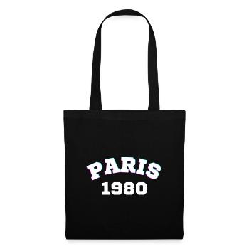Paris 1980 Design - Stoffbeutel - Schwarz - Vorne